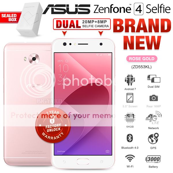 Smartphone asus zenfone 4 selfie zd553kl rose gold mirrorung mito